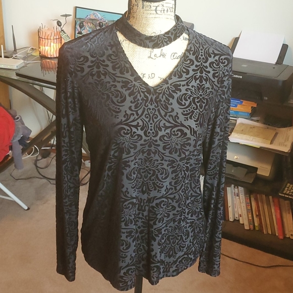 Ruff Hewn Grey dressy blouse size Small - Picture 1 of 12